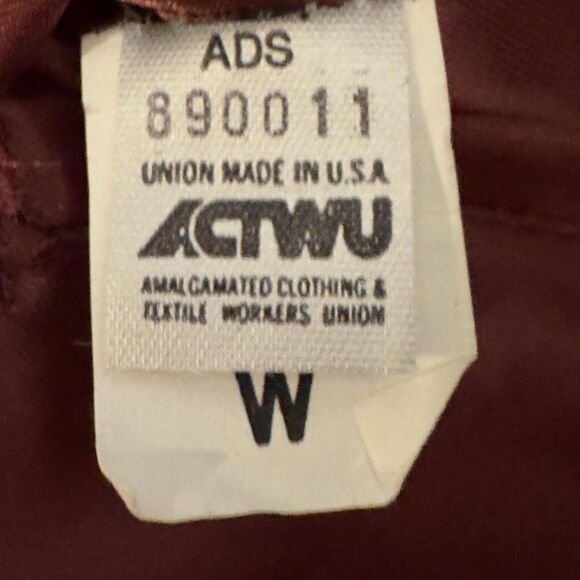 Vintage 80s West Wind Satin Jacket Maroon Snap Button Made in USA Mens Medium - Picture 8 of 8